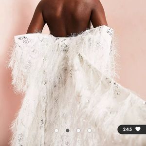 NWT ASOS LUXE Feather Bow Sequin Dress / Bridal Bachelorette